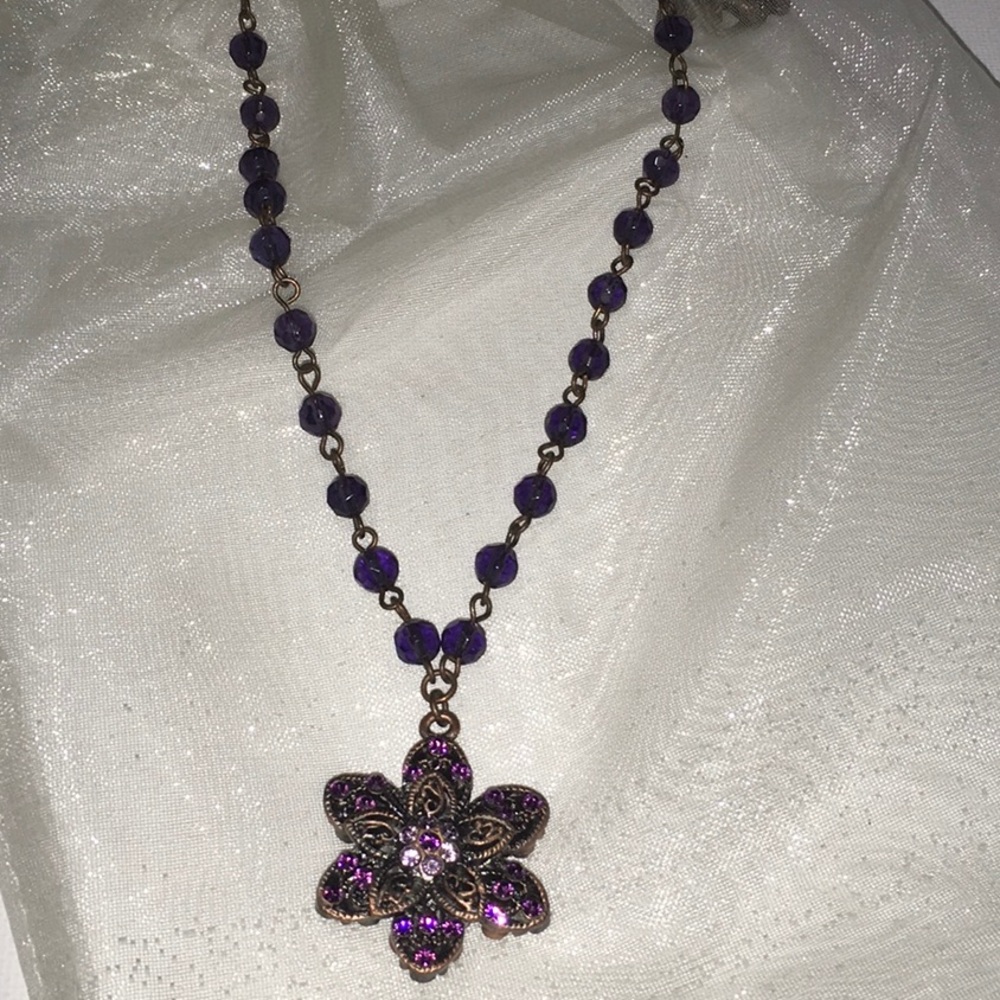Dual sided pendant handcrafted necklace